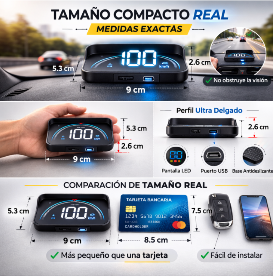 Velocímetro Digital Hud Auto Con Proyección En Parabrisas