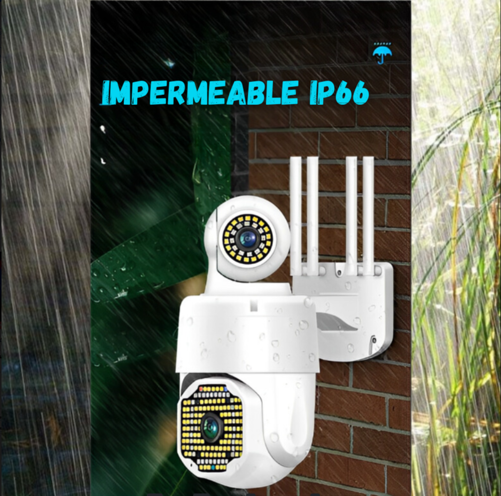 Cámara De Seguridad 2 Lentes Roboticos 360° 4 Antenas 3mp Ip