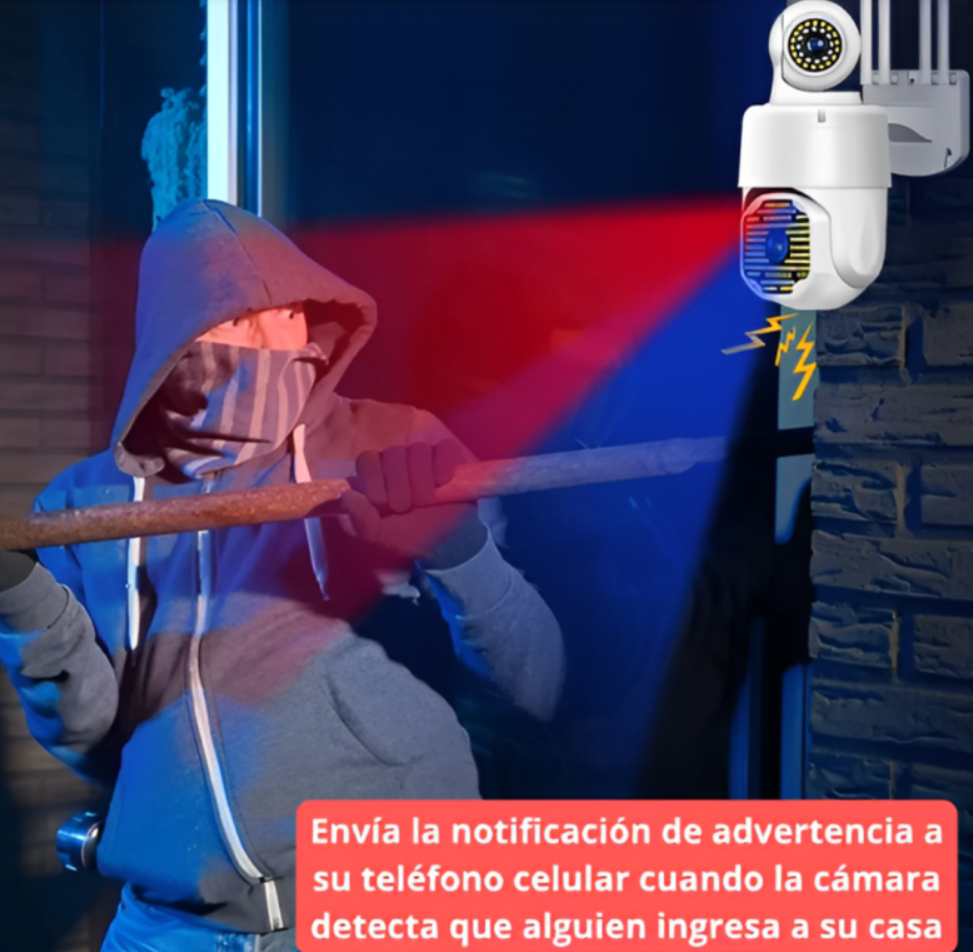 Cámara De Seguridad 2 Lentes Roboticos 360° 4 Antenas 3mp Ip