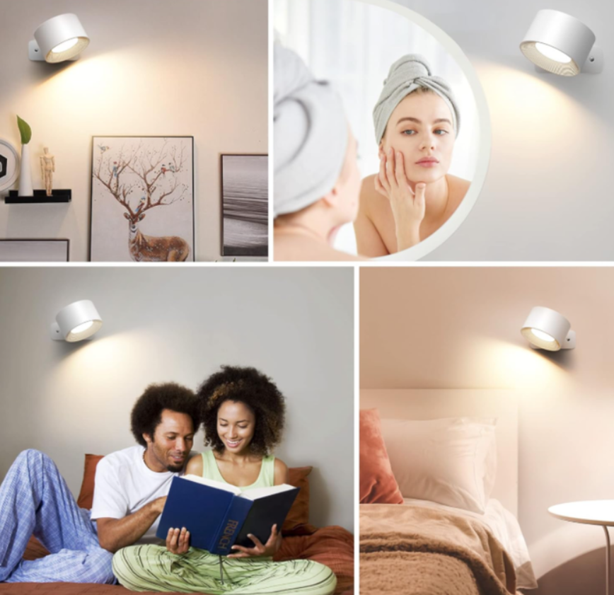 "Lampara Pared Led Giratoria 360° Recargable Magnetica "