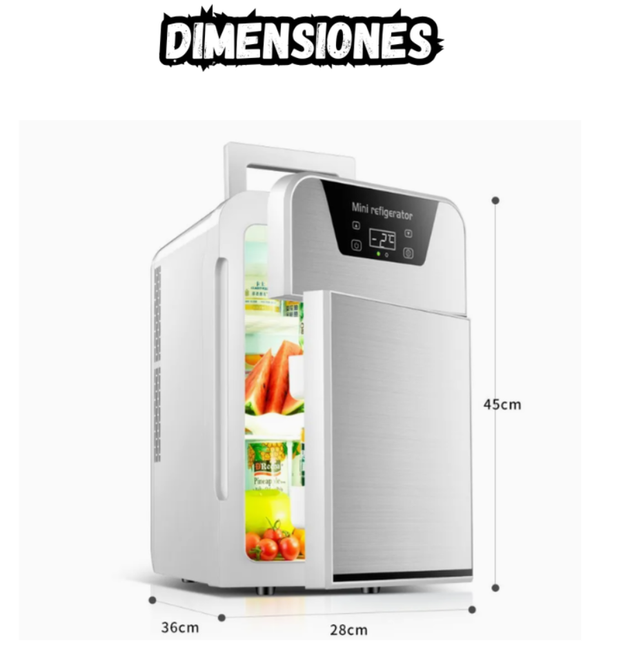 Mini Nevera Digital Portátil Doble Compartimiento Diseño Elegante