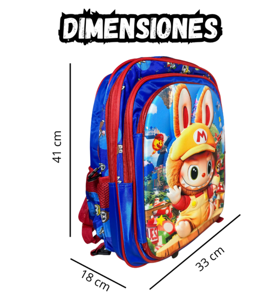 Maleta Para Niño Diseño Unico Alumbrado Mas Cartuchera y Lonchera