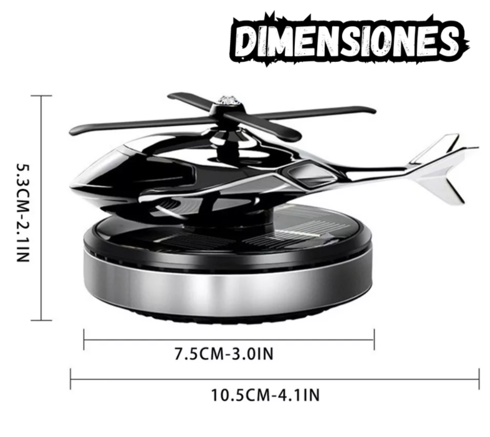 Ambientador Solar En Forma De Helicóptero Difusor De Aromas