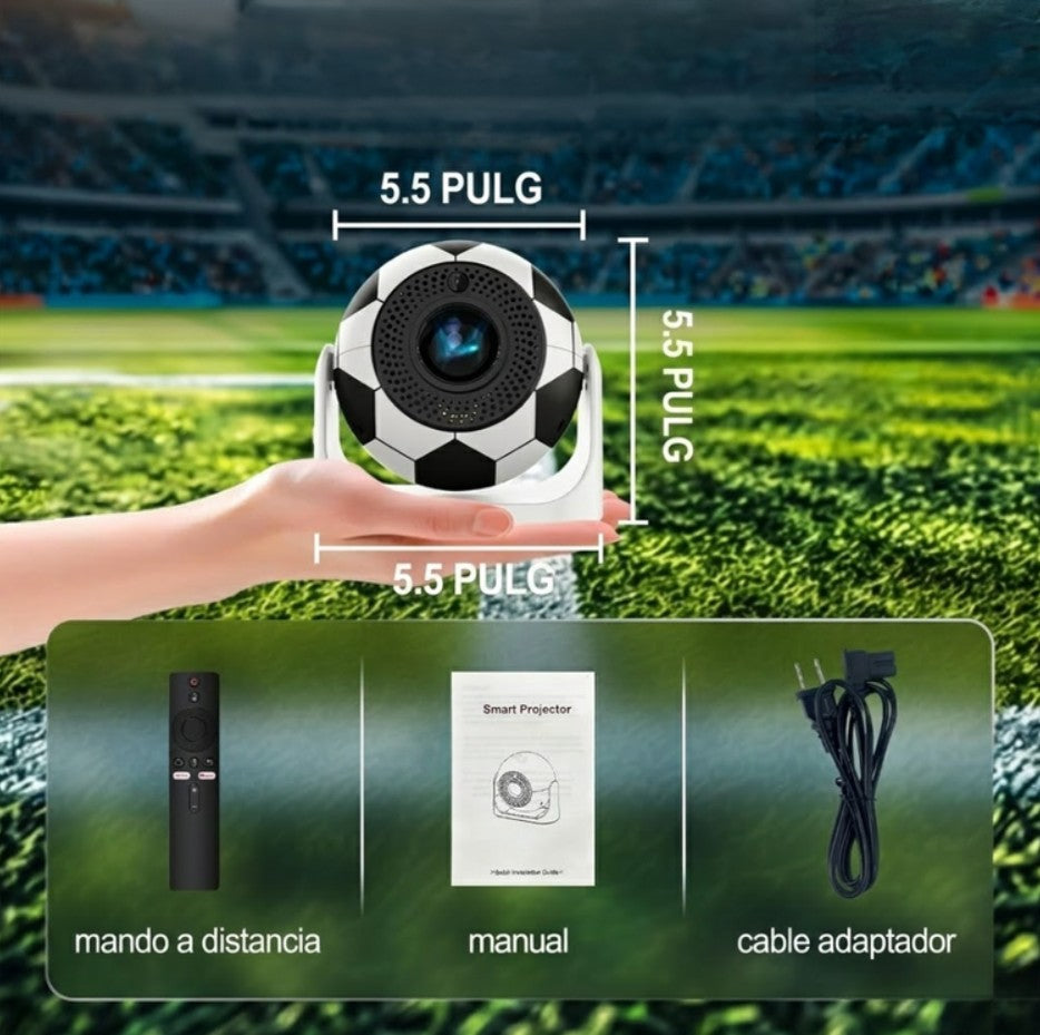 Proyector Balón Fútbol Android 4k Wifi Portátil 180° JY360 200 Ansi
