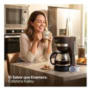 Cafetera Kalley Negra Filtro Lavable 10 Tazas Grande Hogar