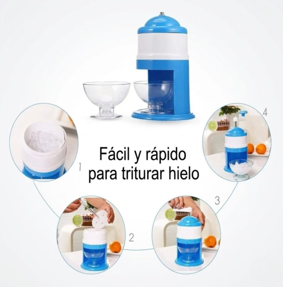 Máquina trituradora de hielo manual fácil y rápida para granizados