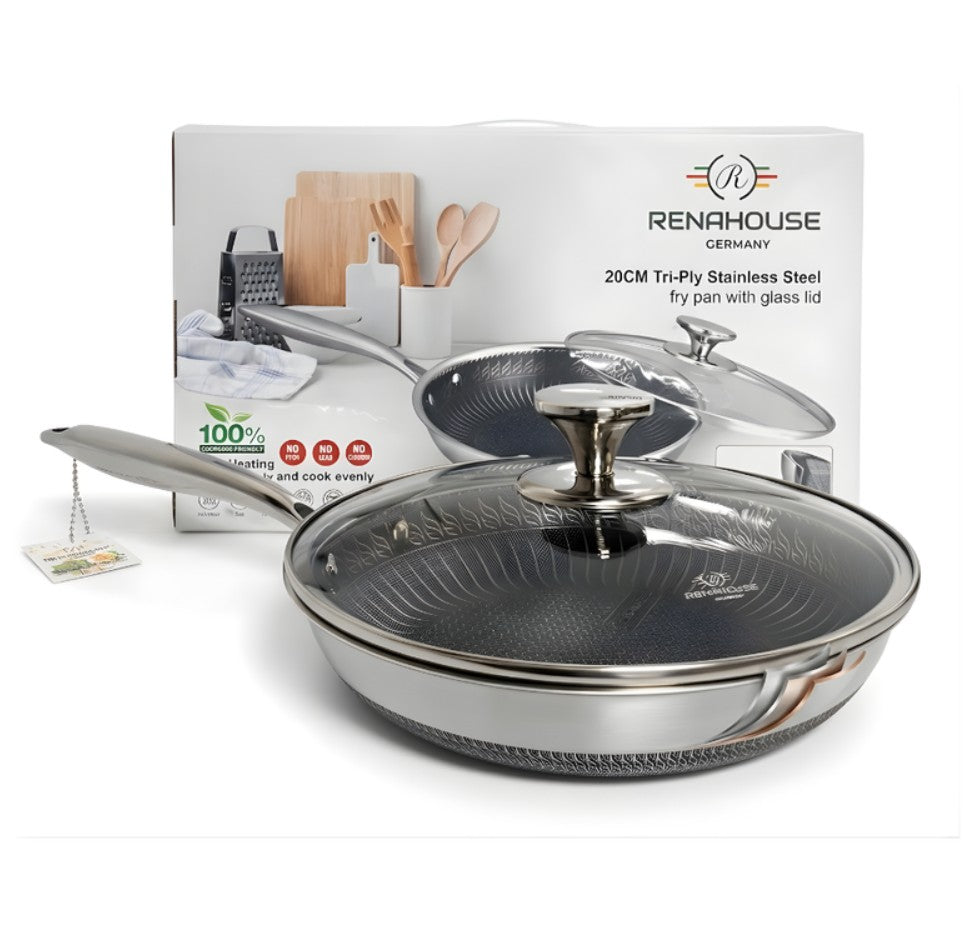 Sartén Renahouse RH24 24cm Acero Inoxidable con Tapa