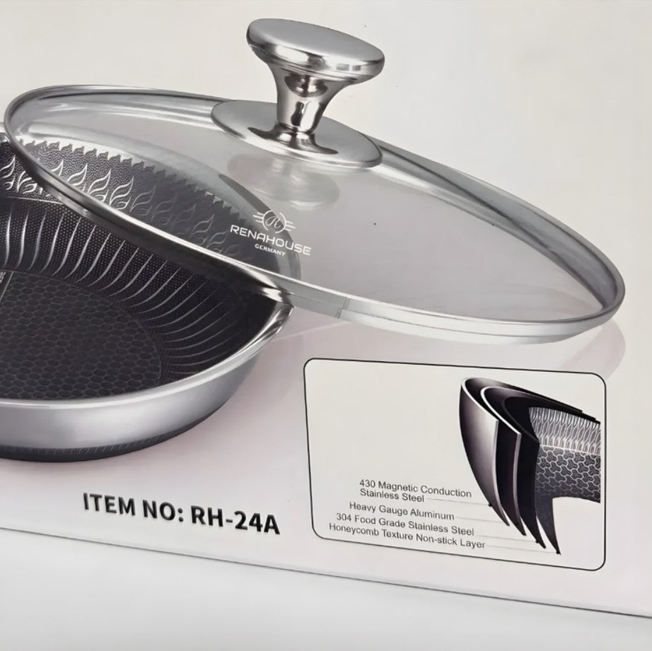 Sartén Renahouse RH24 24cm Acero Inoxidable con Tapa