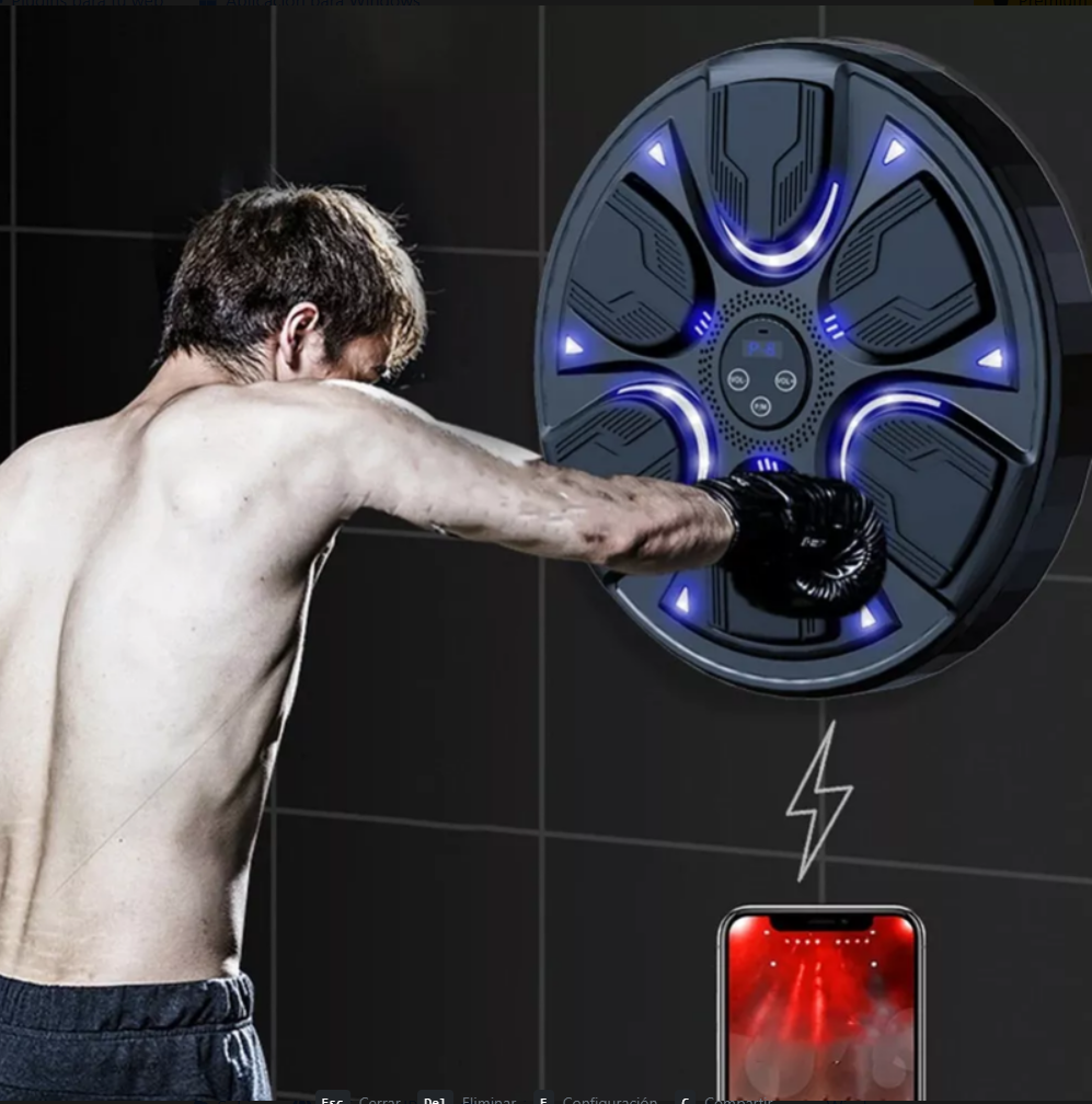 "Máquina De Boxeo Tablero Musical Luz Led Bluetooth + Guantes "