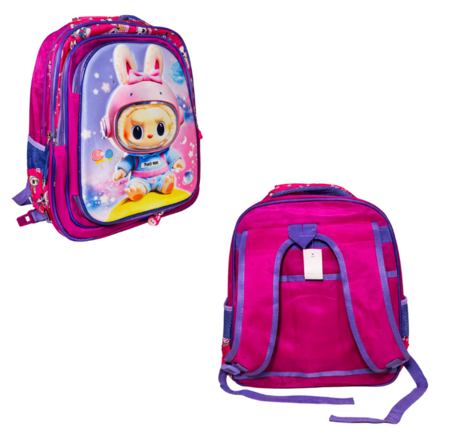 Maleta Infantil Rosada Alumbrado Lonchera y Cartuchera