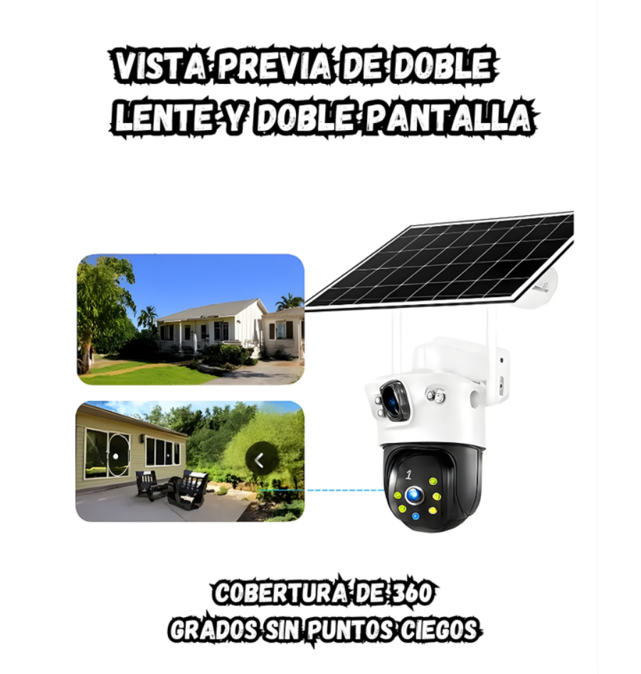 Camara Doble lente Panel Solar Simcard 4g Impermeable