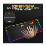 Pad Mouse Gamer Luz Led Rgb Antideslizante S4000 80x30 Cm