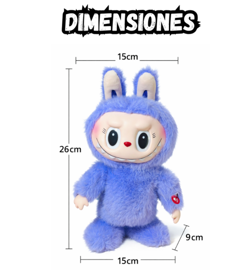 Peluche Muñeco Labubu Monsters Baila Camina Canta Morado