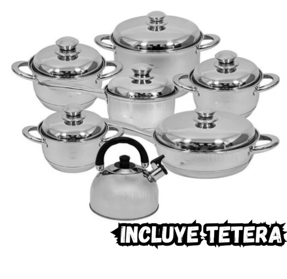 Bateria De Ollas Juego De 13 Pcs Swisshome Acero Quirurjico