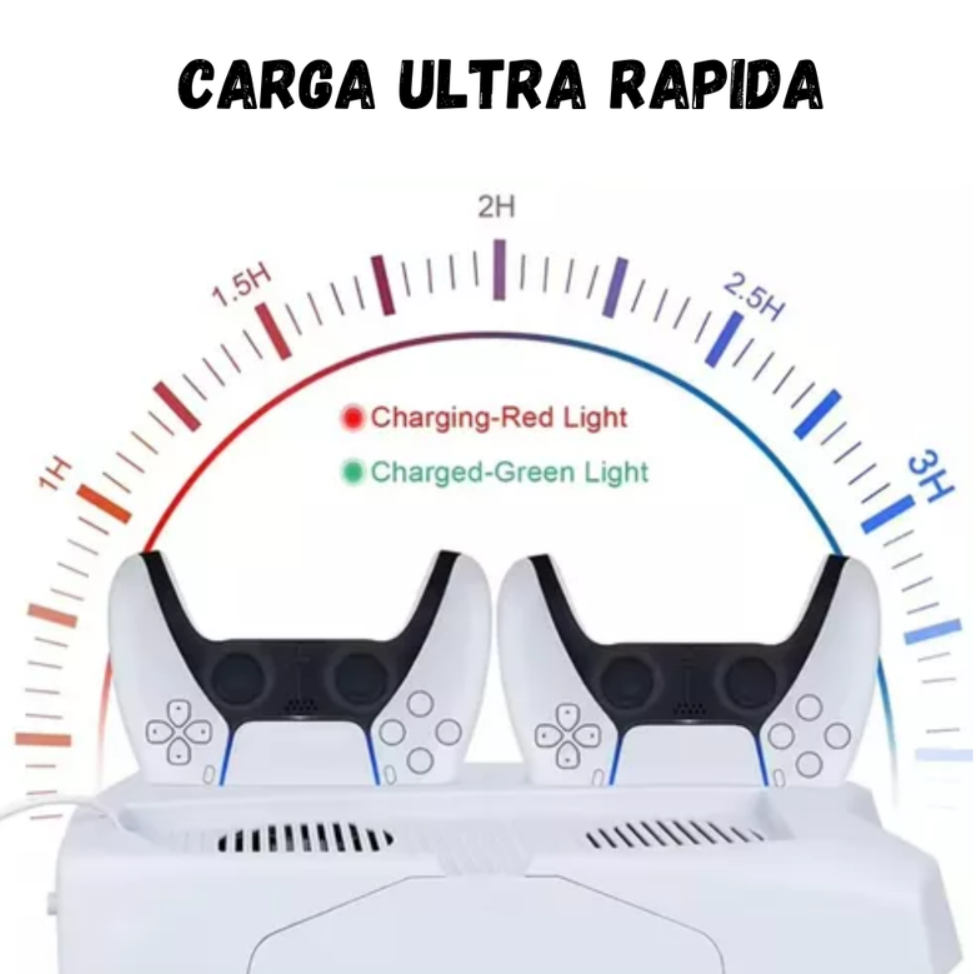 Base Refrigerante Para Play 5 Estación De Carga Dual 3 Usb