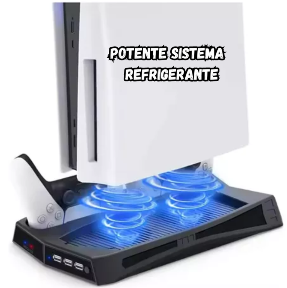 Base Refrigerante Para Play 5 Estación De Carga Dual 3 Usb