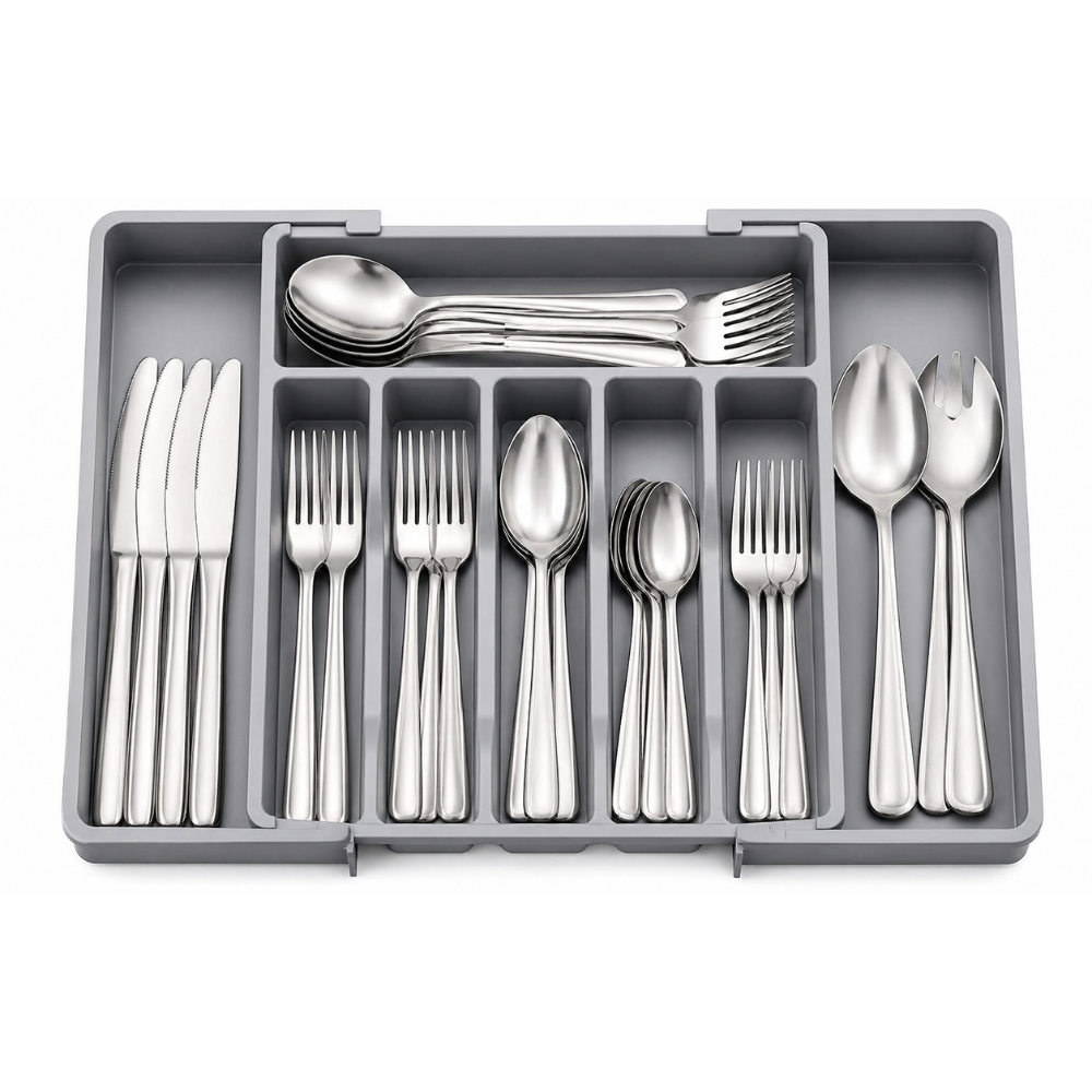 Bandeja Organizadora De Cubiertos y Utensilio De Cocina Expandible