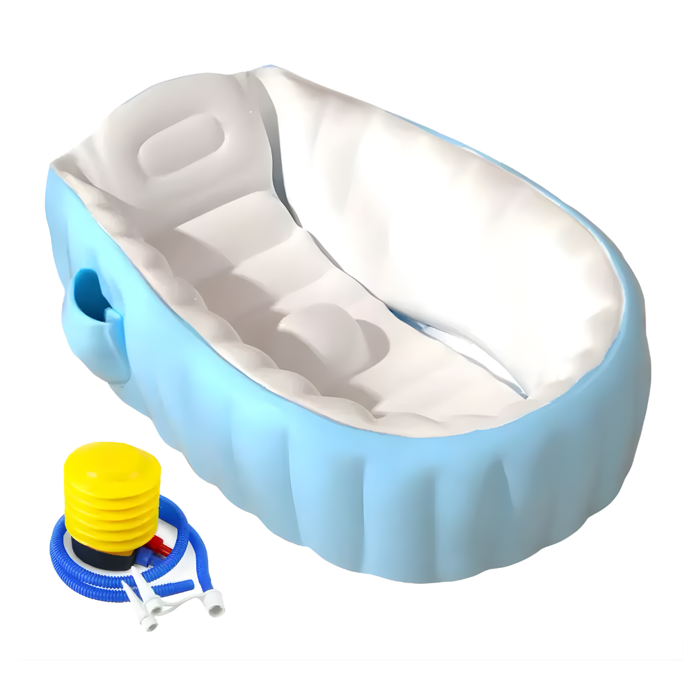 Bañera Inflable Ergonomica Portatil Para Bebes Bomba Manual