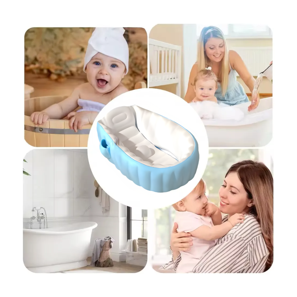 Bañera Inflable Ergonomica Portatil Para Bebes Bomba Manual