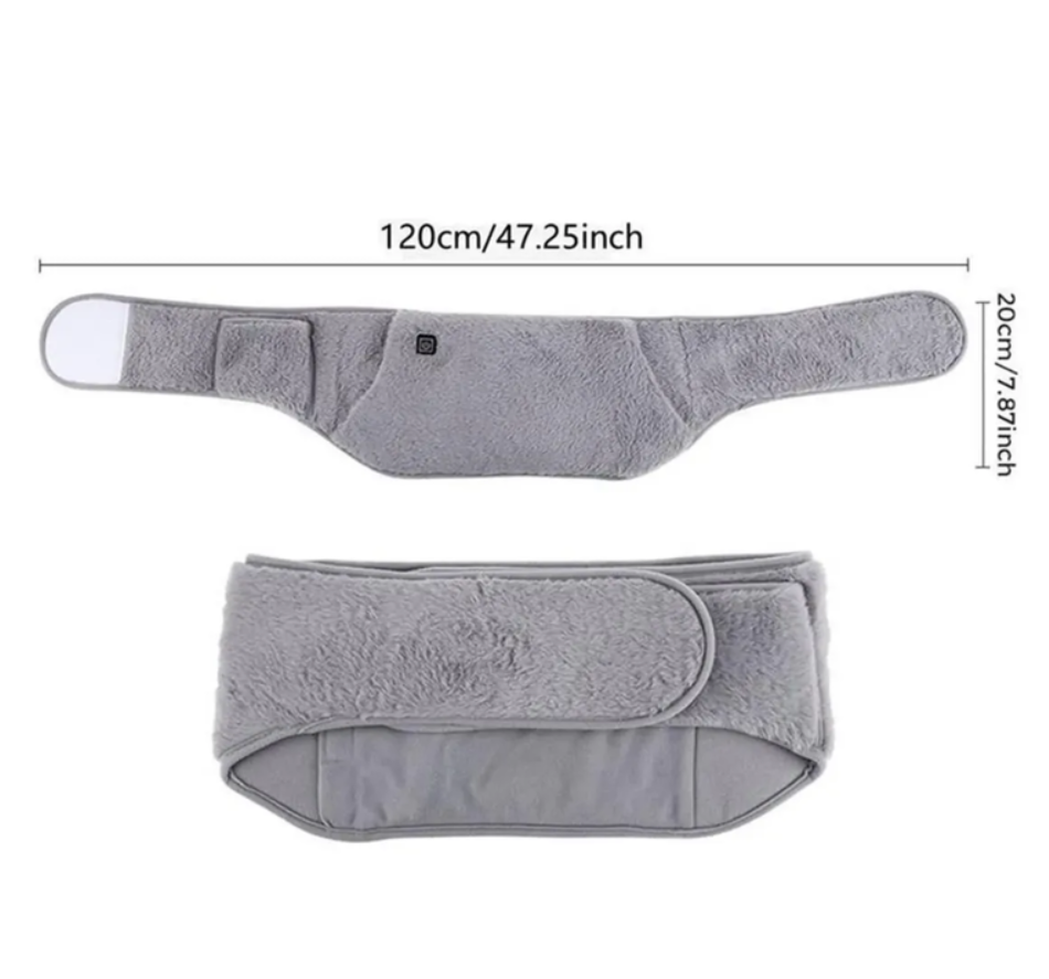 Cinturón Térmico USB Alivia Dolor Lumbar Calor Ajustable
