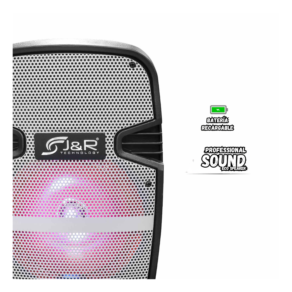 Cabina De Sonido Recargable Rgb 8" Tripode + Control y Microfono J5245