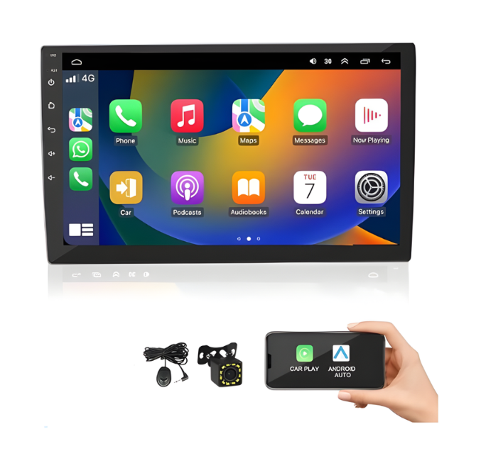 Pantalla CarPlay Android Auto 10'' Kit GPS y Cámara Reversa HD
