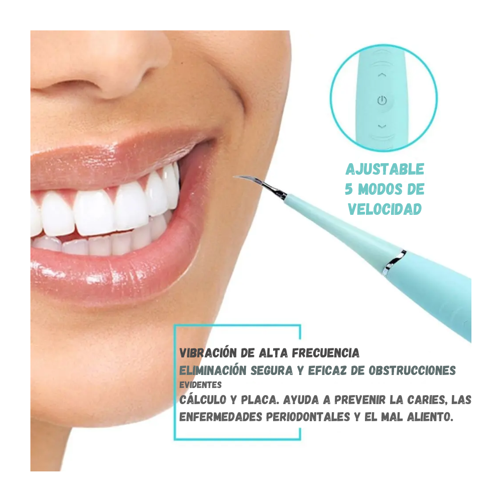 Cepillo Limpiador y Removedor Sarro Dental Ultrasónico Recargable
