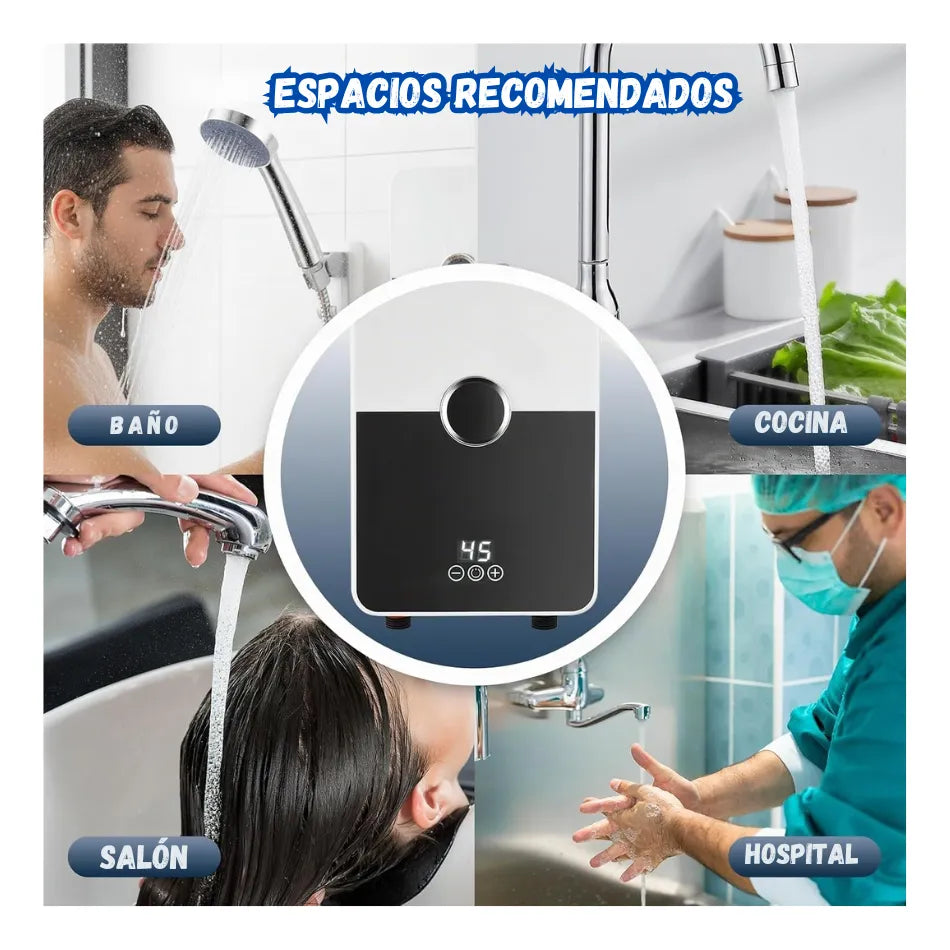 Calentador De Agua Electrico Pantalla Digital Temperatura Ajustable