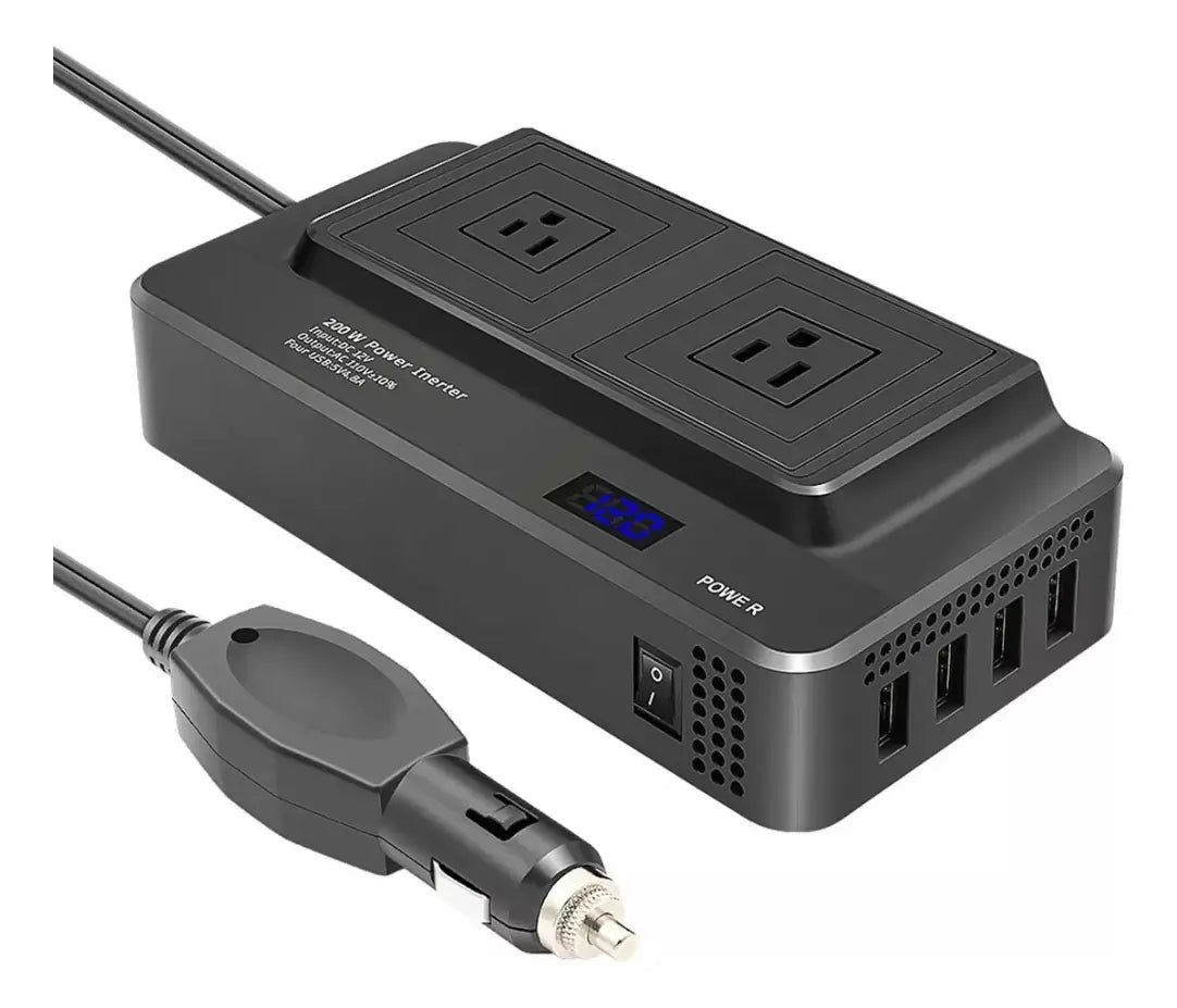 Inversor Convertidor De Coche Corriente 12v A 110v Y 4usb