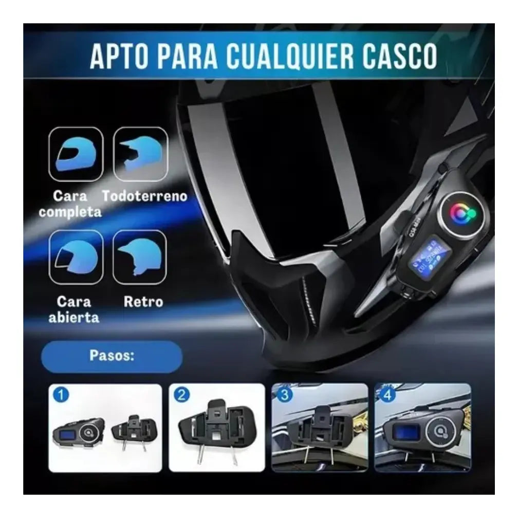 Intercomunicador Q58-max Bluetooth Casco Moto Fm Música 25hr