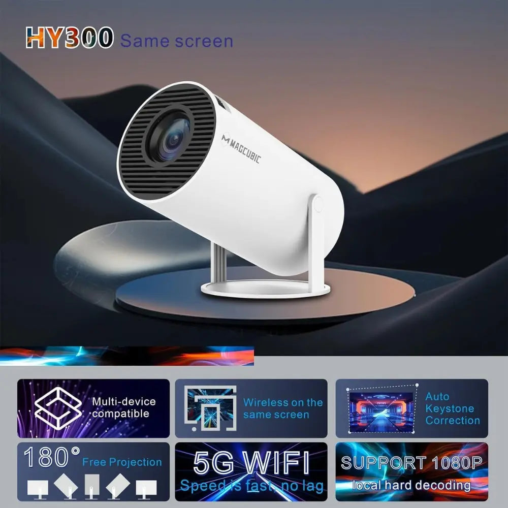Proyector Smart 4k Hy300 Hd Wifi Bluetooth 1200LM Android 11