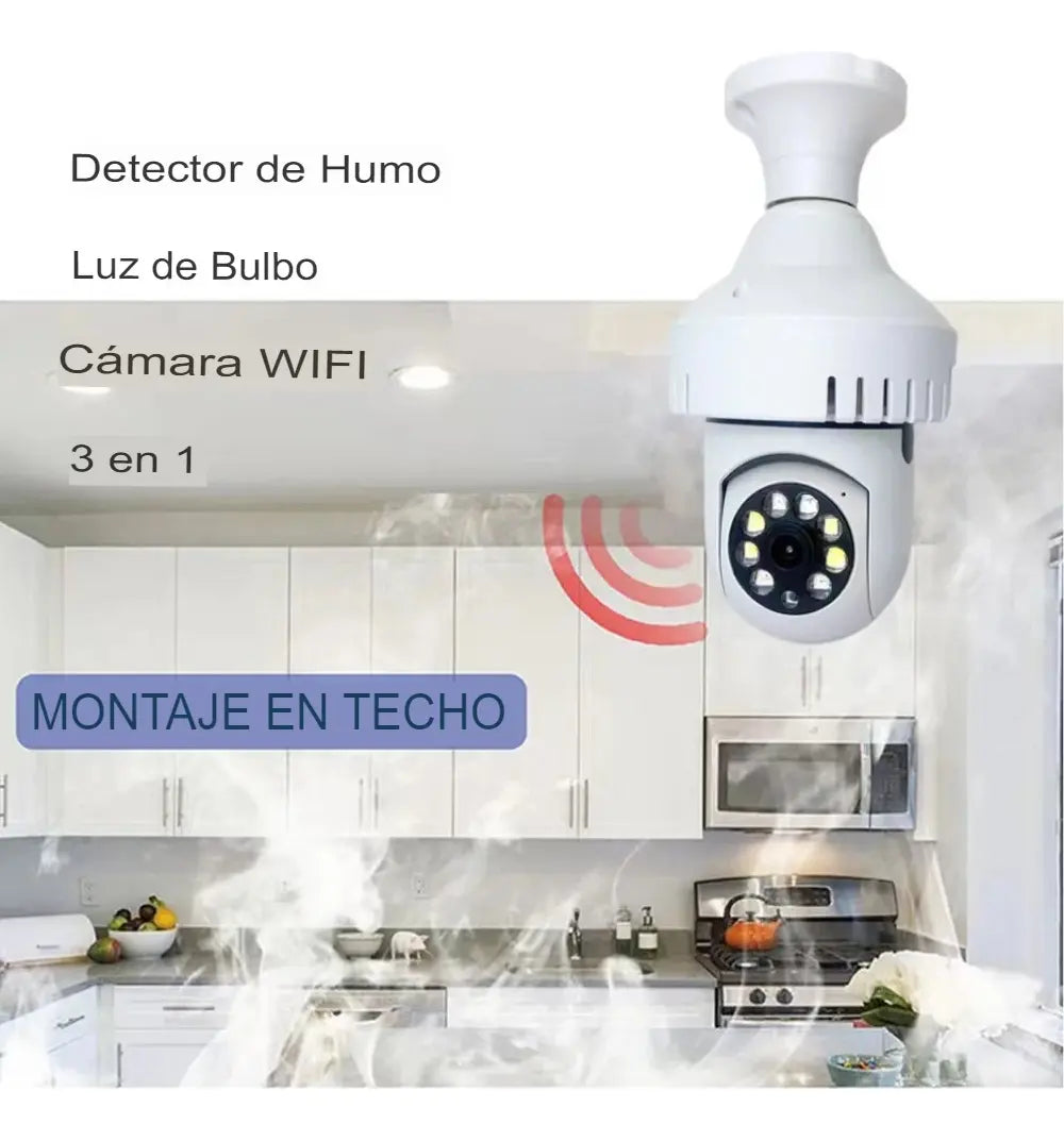 Camara De Seguridad Wifi Sensor De Humo Appv380 Vision Noctu