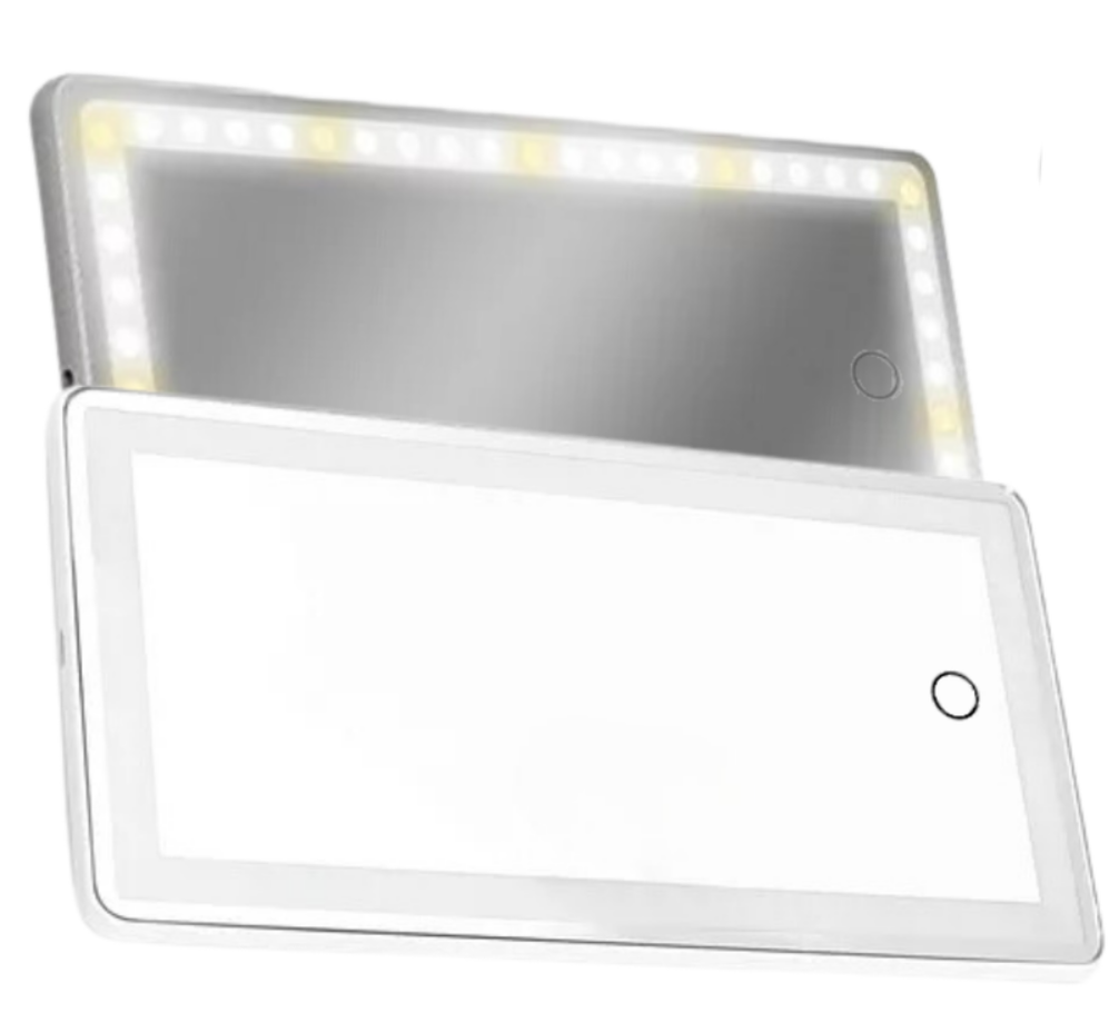 Espejo Luz Led Parasol Para Carro, Tocador Recargable Usb 05