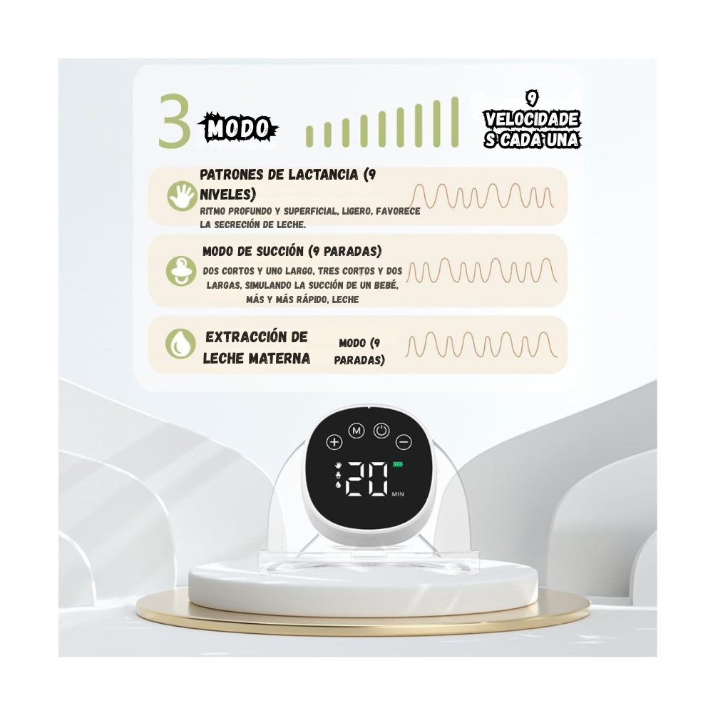 Extractor De Leche Eléctrico Recargable Manos Libres Portátil MY-376