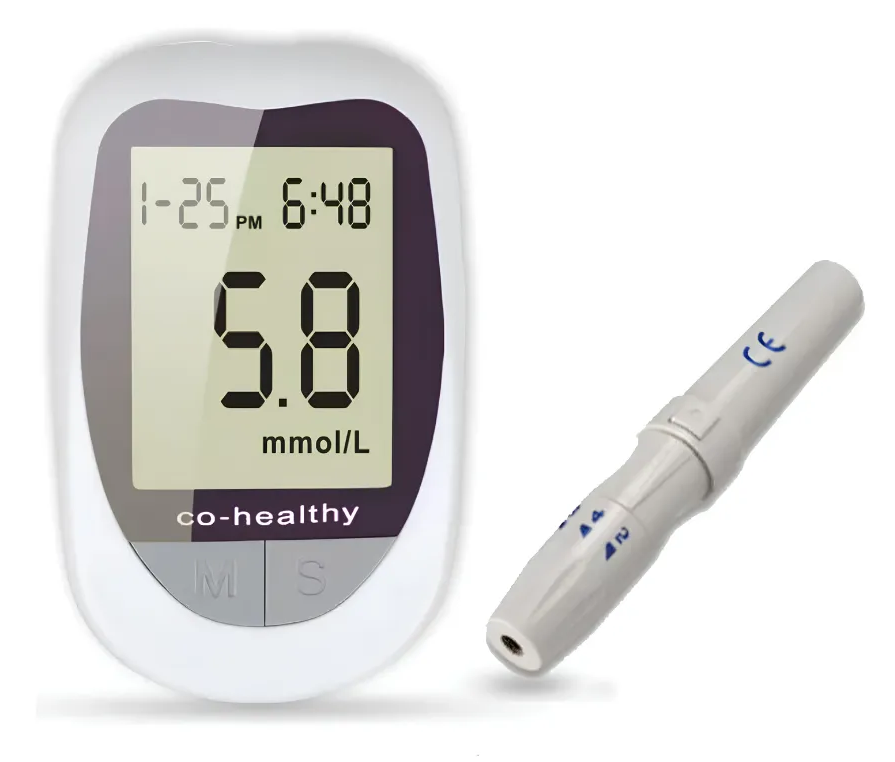 Kit De Glucometro Digital Con 50 Tiras y 50 Lancetas Portatil