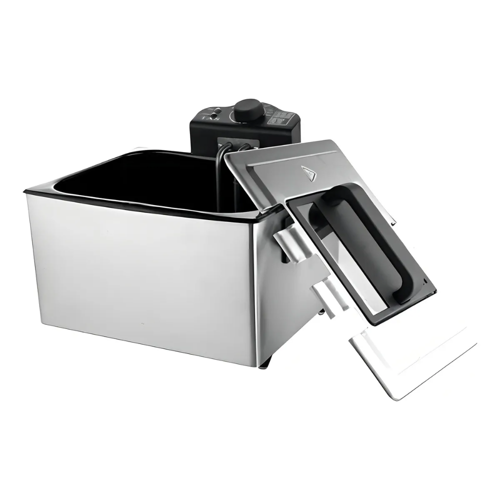 Freidora De Aceite Eléctrica 2 Cestas En Acero Capacidad 5l - Plateado - 50/60 Hz