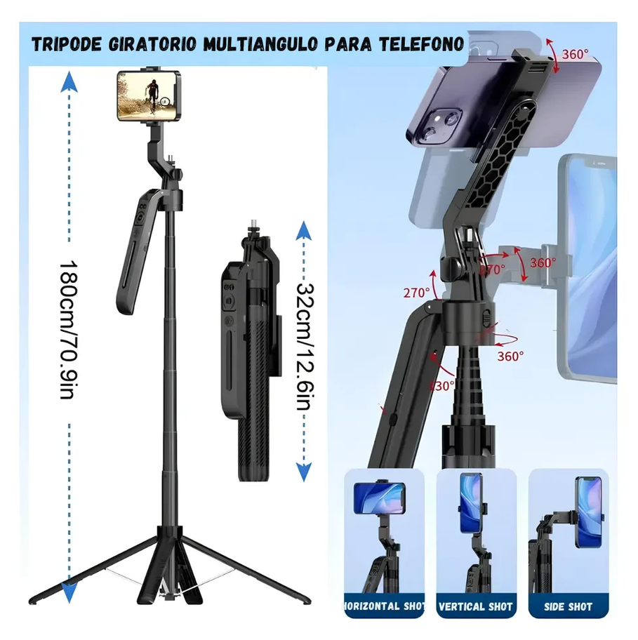 Trípode C12 IA Inteligente con Seguimiento Automático 360°