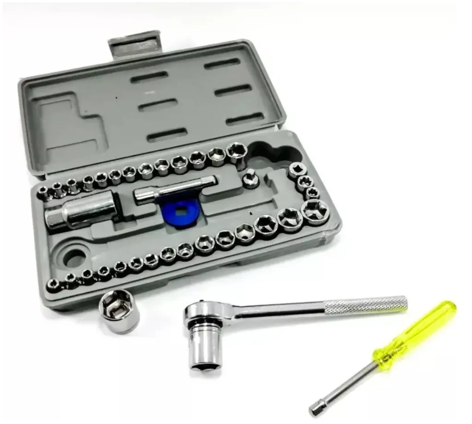 Juego Completo Copas Socket- 40pcs Herramientas 1/4 Y 3/8
