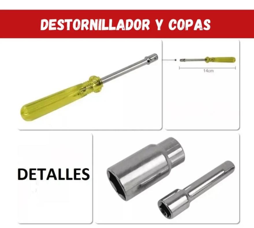 Juego Completo Copas Socket- 40pcs Herramientas 1/4 Y 3/8