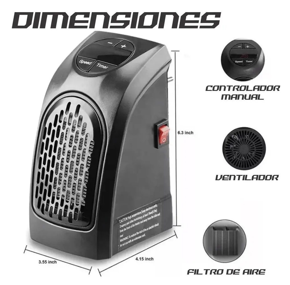 Calentador De Ambiente Portáti Handy Heater + Control Remoto