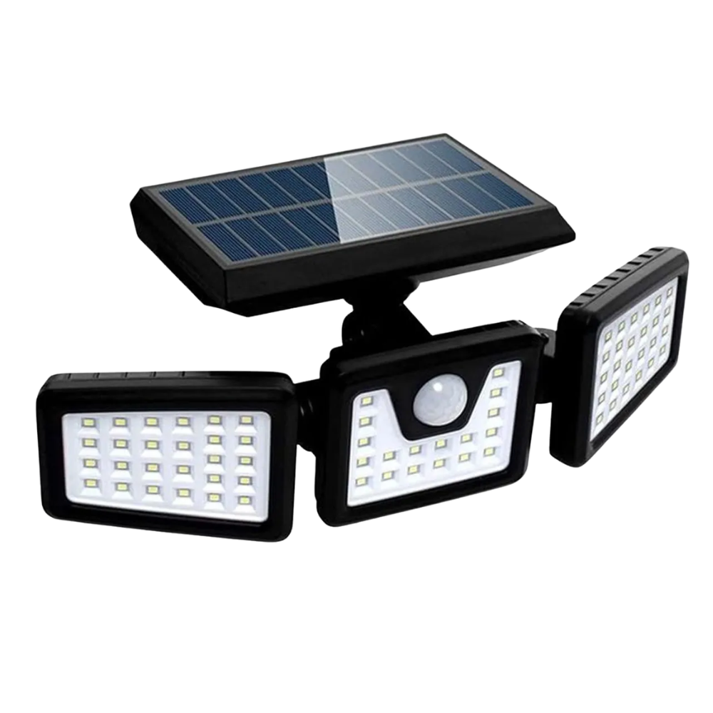 Lampara Solar Led 3 Secciones Ajustables 270° Sensor De Movimiento