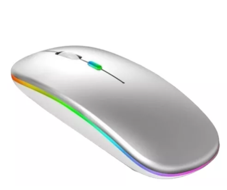 Mouse Raton Inalambrico Rgb Bluetooth Recargable Receptr Usb