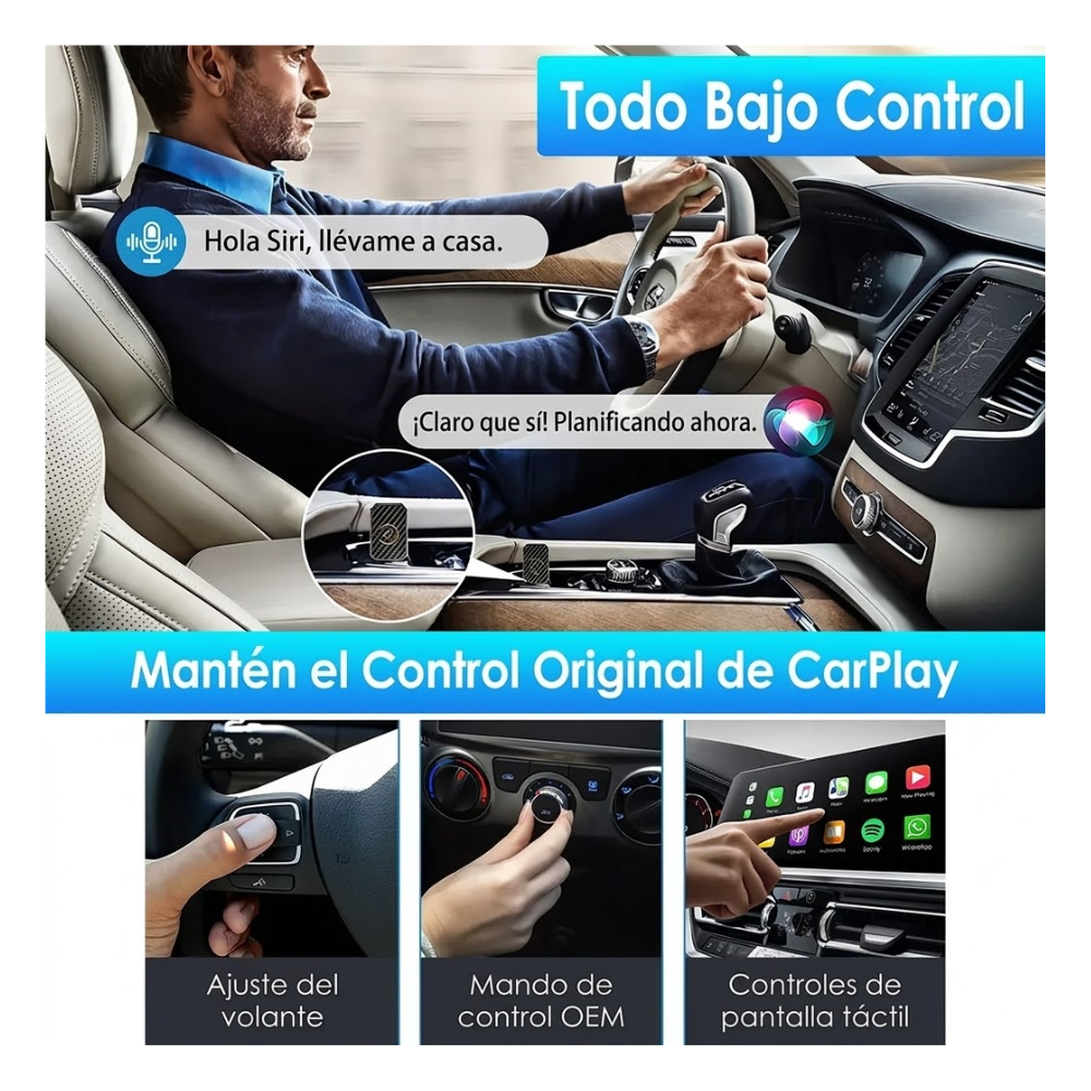 Mini Adaptador Apple Carplay Y Android Auto Inalámbrico 2en1