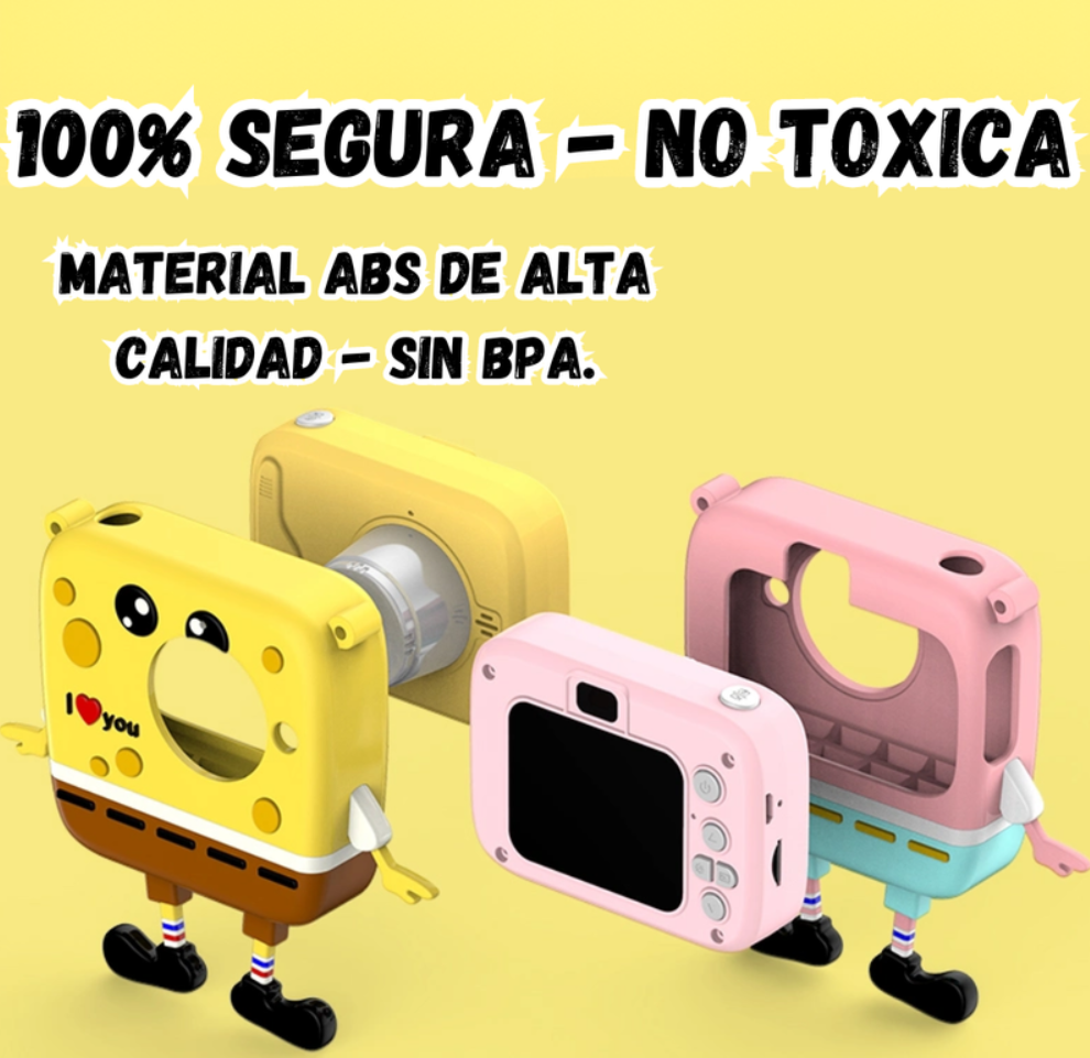 Camara Digital Para Niños Diseño Bob Esponja Amarillo Y Rosa