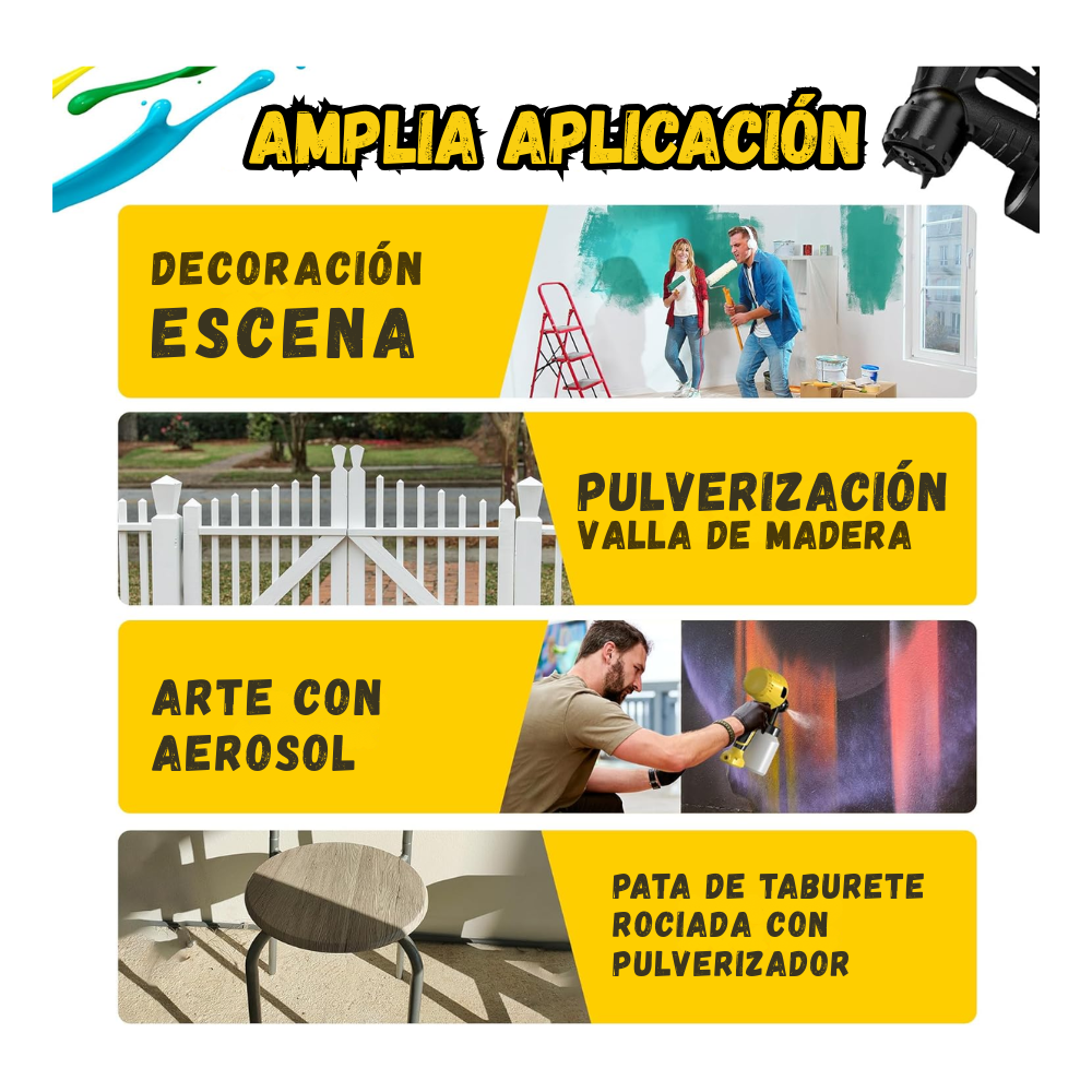 Pistola Pulverizadora De Pintura Electrica Boquilla Multidireccional 360°