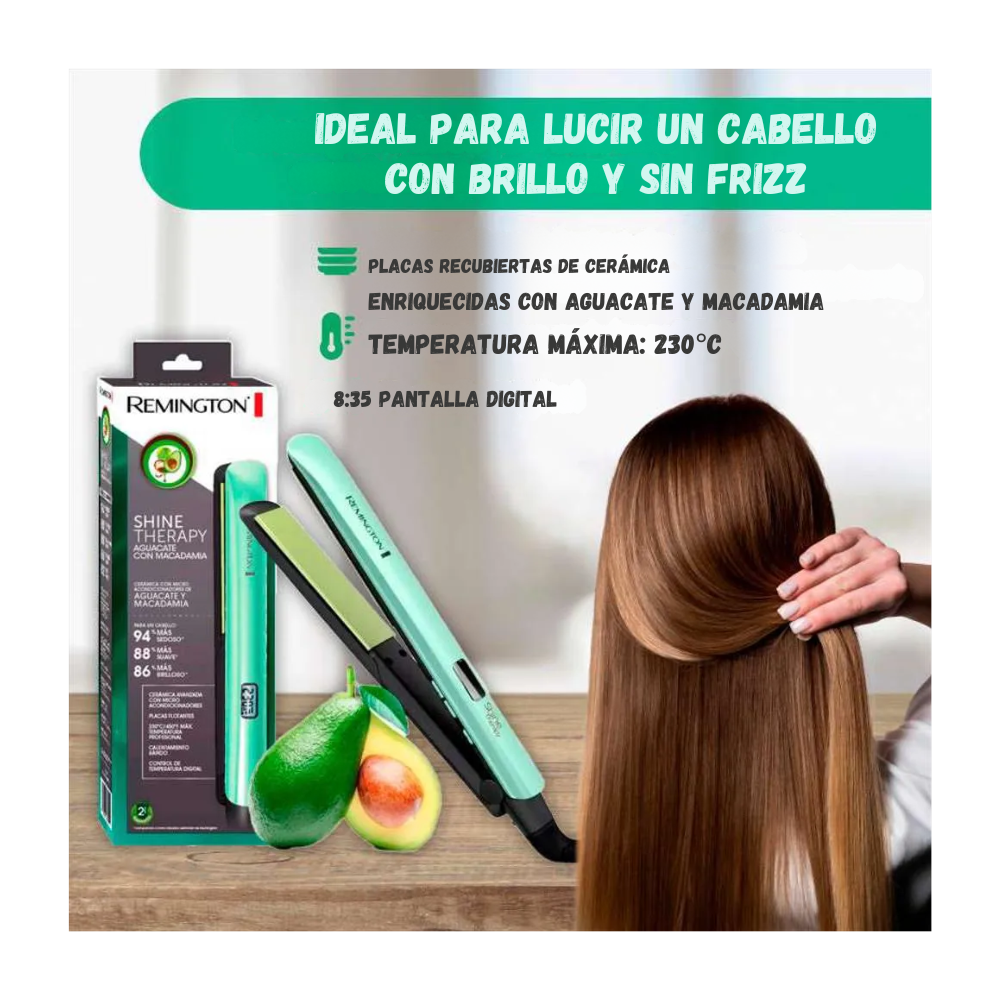 Plancha Regminton Original Shiyne Therapy A Base De Aguacate