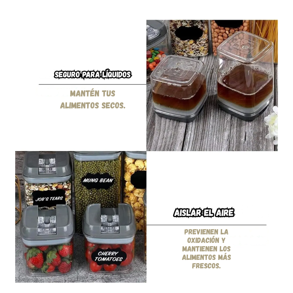Recipiente Organizador Hermetico Set X7 Granos y Cereales
