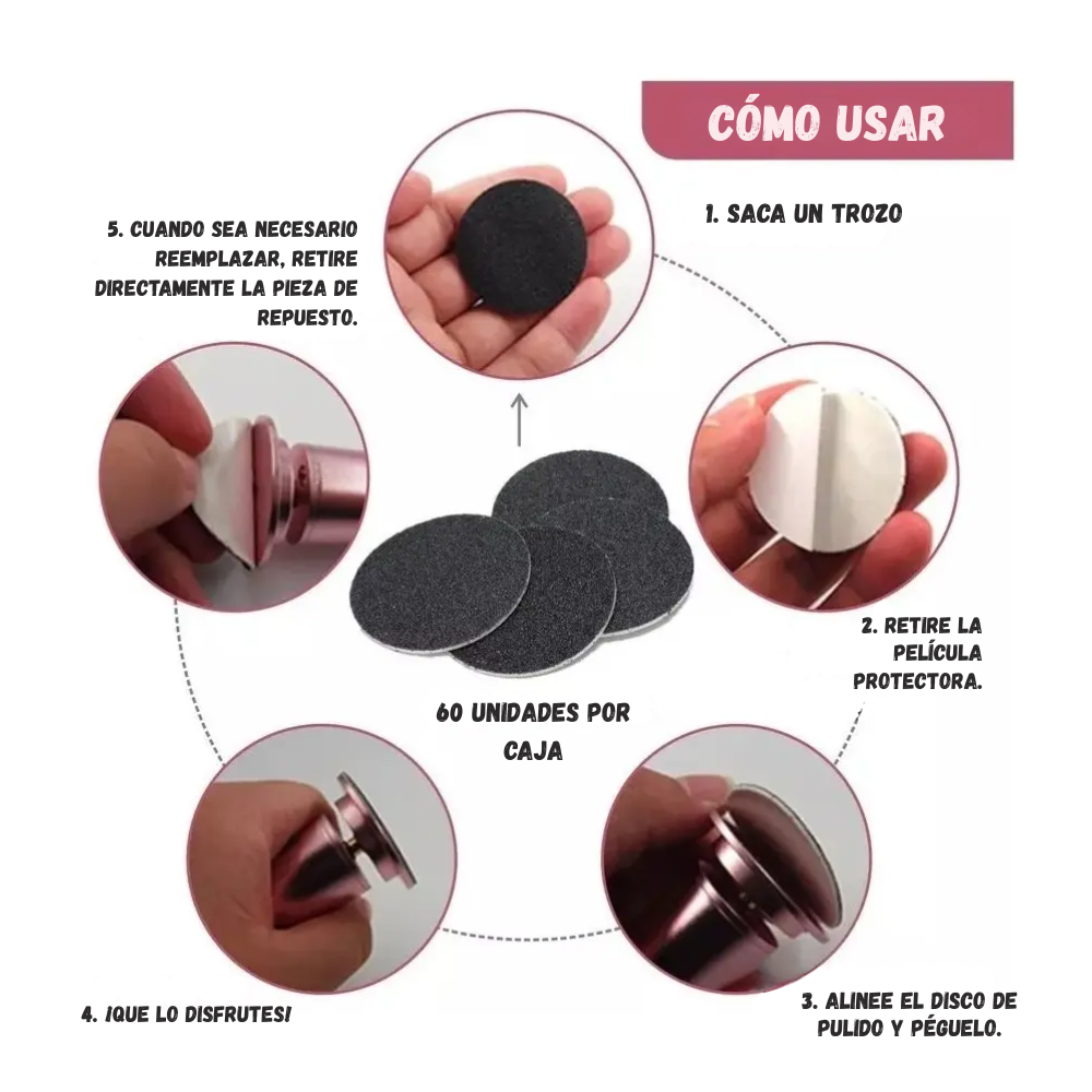 Repuestos Limas De Disco Para Quita Callos Electrico 60 Piezas