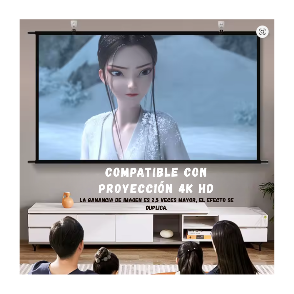 Telon De Proyeccion De 84 Pulgadas 16:9 HD Tecnologia Anti-Luz
