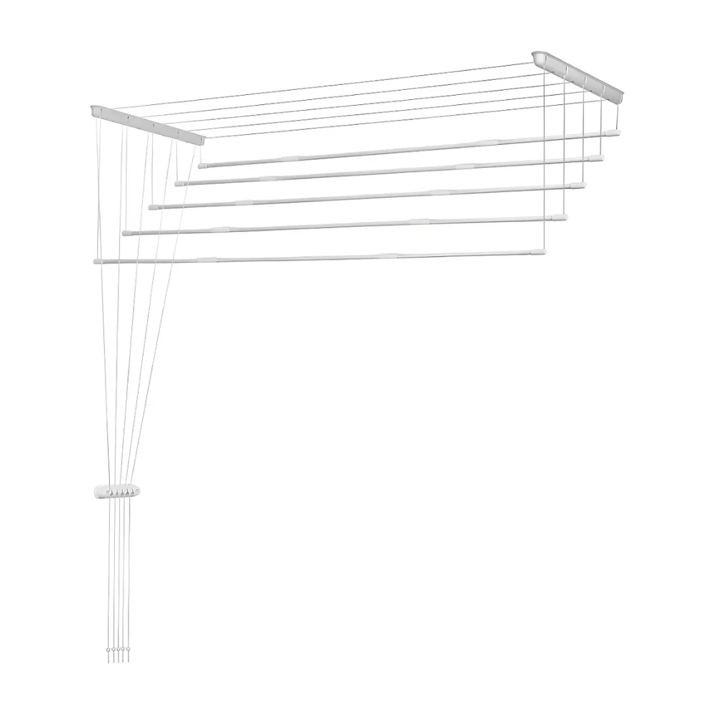 Tendero de ropa retráctil techo aluminio 5 tubos ajustable